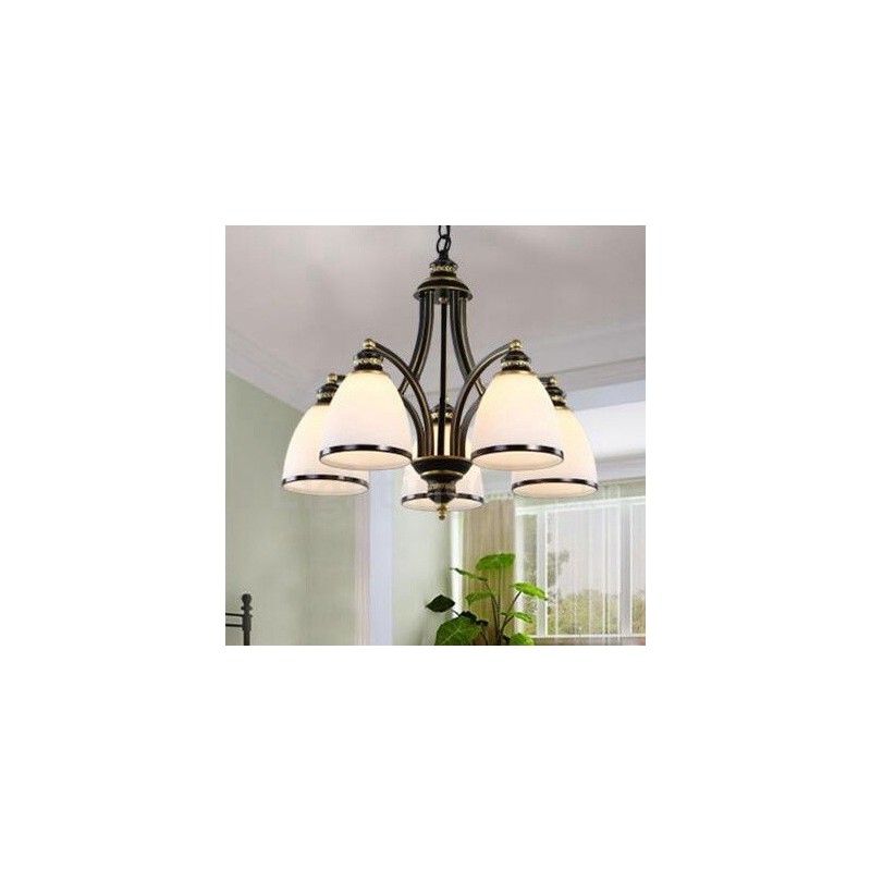 Lustre en métal intégré à 5 lumières de style rustique