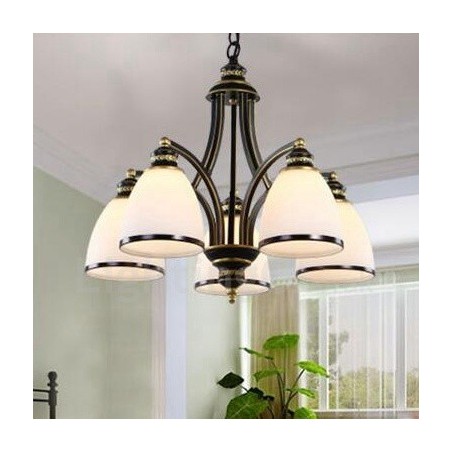 Lustre en métal intégré à 5 lumières de style rustique Lustre en métal intégré à 5 lumières de style rustique