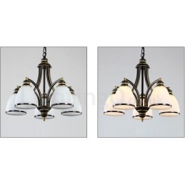 Lustre en métal intégré à 5 lumières de style rustique