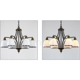 Lustre en métal intégré à 6 lumières de style rustique