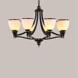 Lustre en métal intégré à 8 lumières de style rustique