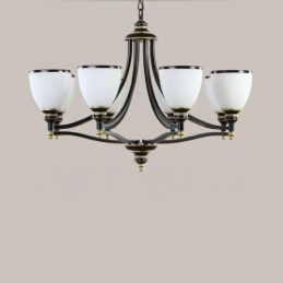 Lustre en métal intégré à 8 lumières de style rustique