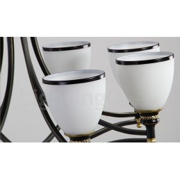 Lustre en métal intégré à 8 lumières de style rustique