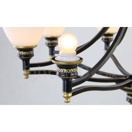 Lustre en métal intégré à 8 lumières de style rustique