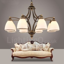 Lustre en métal intégré à 8 lumières de style rustique