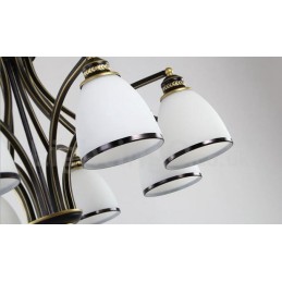 Lustre en métal intégré à 8 lumières de style rustique