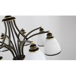Lustre en métal intégré à 8 lumières de style rustique