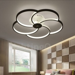 Lustre moderne contemporain intégré en métal à 5 lumières