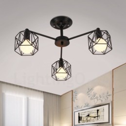 Lustre rustique intégré à 3 lumières