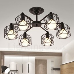 Lustre rustique intégré à 6 lumières