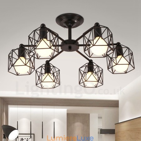 Lustre rustique intégré à 6 lumières Lustre rustique intégré à 6 lumières