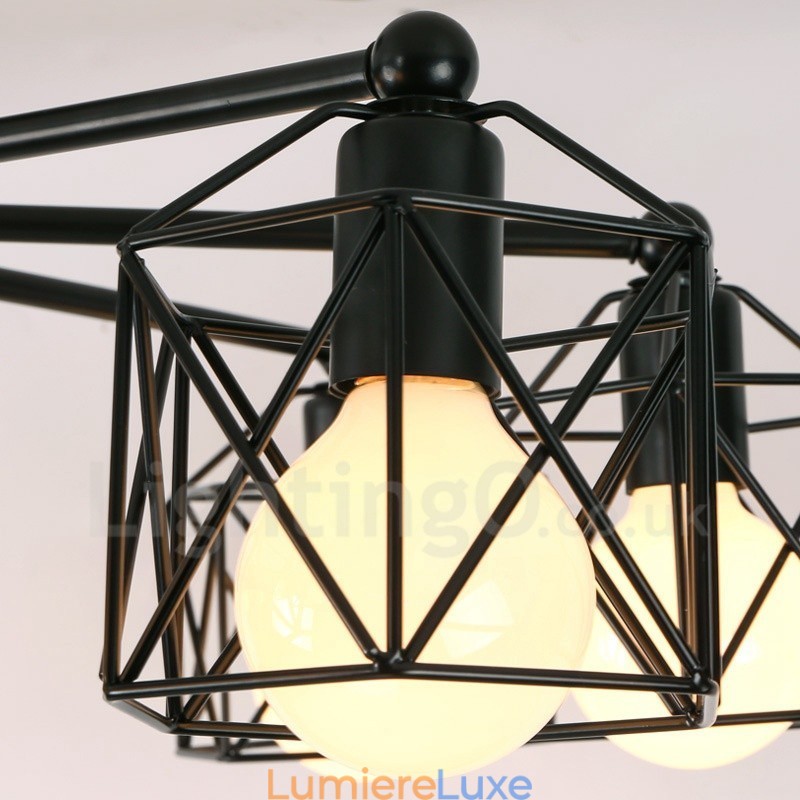 Lustre rustique intégré à 6 lumières