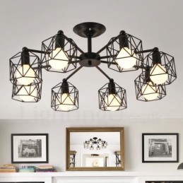 Lustre rustique intégré à 8 lumières