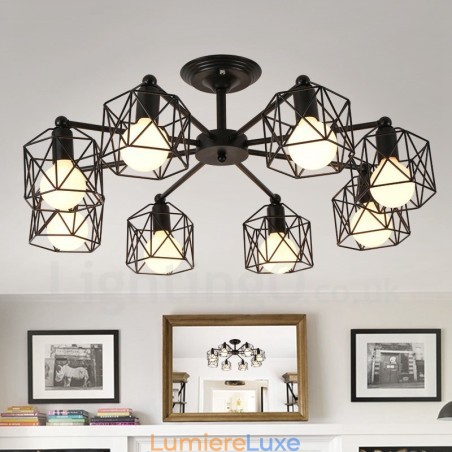 Lustre rustique intégré à 8 lumières Lustre rustique intégré à 8 lumières