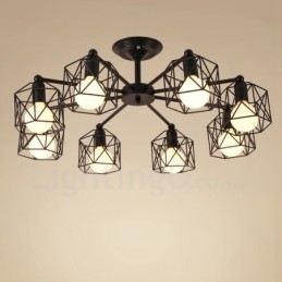 Lustre rustique intégré à 8 lumières