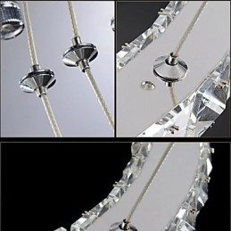 Suspension en cristal moderne à trois anneaux D204060 K9, grands luminaires de plafond en cristal