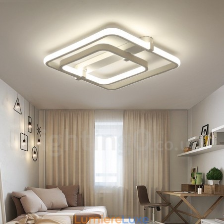 Plafonnier encastré contemporain moderne à 2 anneaux