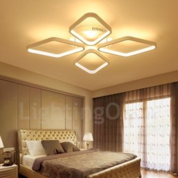Plafonnier encastré en métal intégré contemporain moderne à 4 lumières