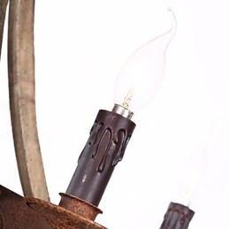 Lustre suspendu vintage américain rustique en bois avec porte-bouteilles