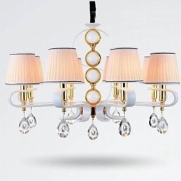 Lustre en tissu 8 lumières, lampe minimaliste moderne de haute qualité