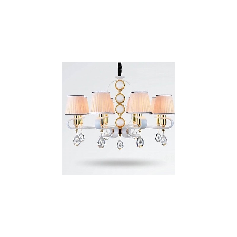 Lustre en tissu 8 lumières, lampe minimaliste moderne de haute qualité