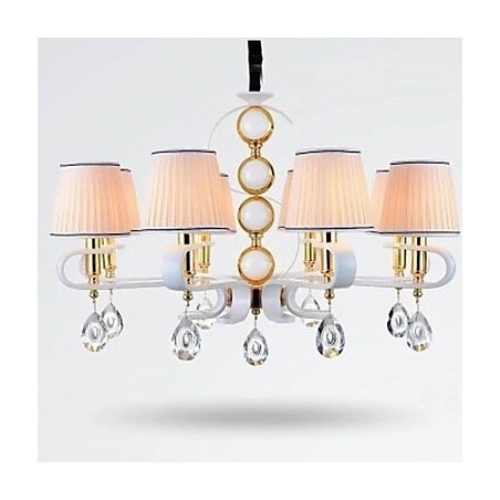 Lustre en tissu 8 lumières, lampe minimaliste moderne de haute qualité Lustre en tissu 8 lumières, lampe minimaliste moderne de haute qualité