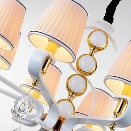 Lustre en tissu 8 lumières, lampe minimaliste moderne de haute qualité