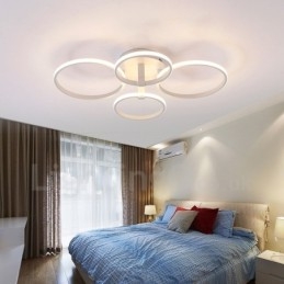 Plafonnier encastré en métal intégré contemporain moderne à 4 lumières