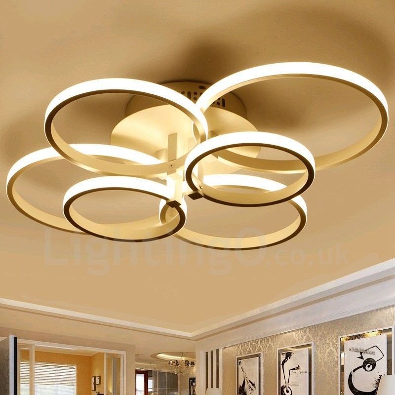 Plafonnier encastré en métal intégré contemporain moderne à 6 lumières