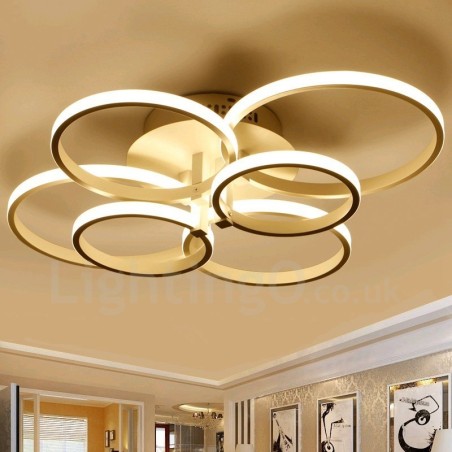 Plafonnier encastré en métal intégré contemporain moderne à 6 lumières Plafonnier encastré en métal intégré contemporain moderne à 6 lumières