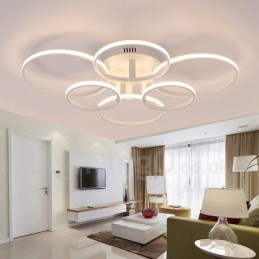 Plafonnier encastré en métal intégré contemporain moderne à 6 lumières