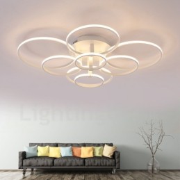 Plafonnier encastré en métal intégré contemporain moderne à 8 lumières