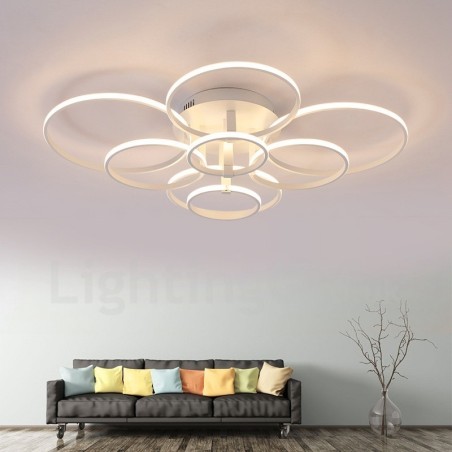 Plafonnier encastré en métal intégré contemporain moderne à 8 lumières Plafonnier encastré en métal intégré contemporain moderne à 8 lumières