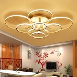 Plafonnier encastré en métal intégré contemporain moderne à 8 lumières