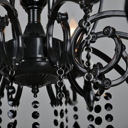 Lustre en cristal moderne contemporain à 10 lumières en métal