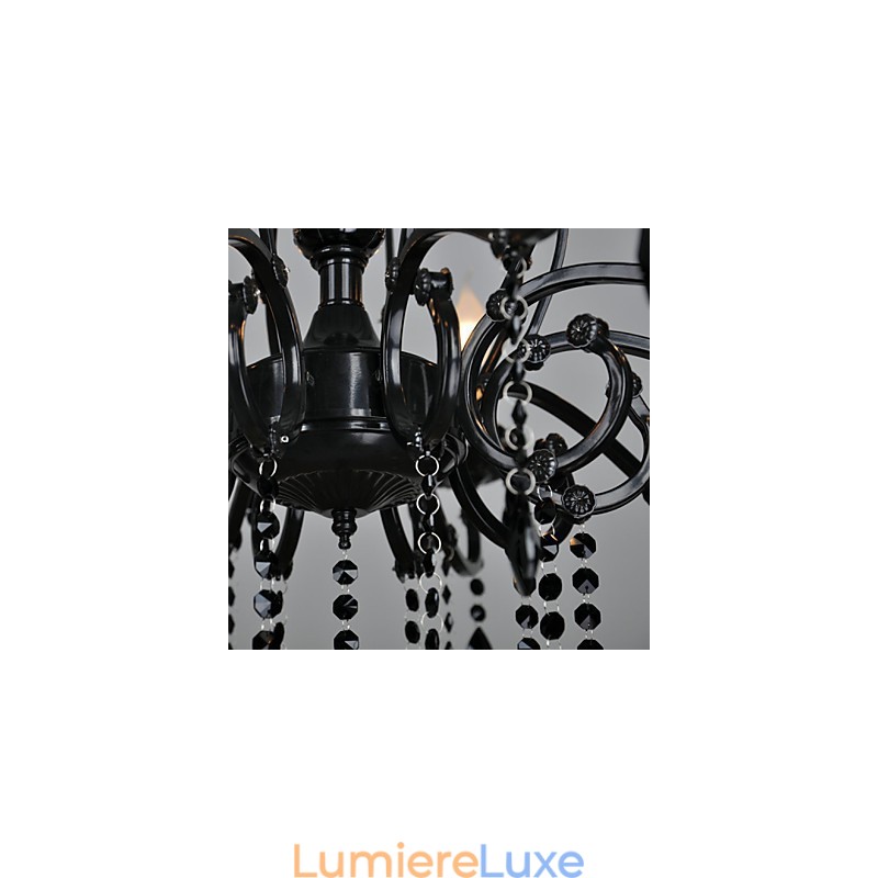 Lustre en cristal moderne contemporain à 10 lumières en métal