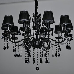 Lustre en cristal moderne contemporain à 10 lumières en métal