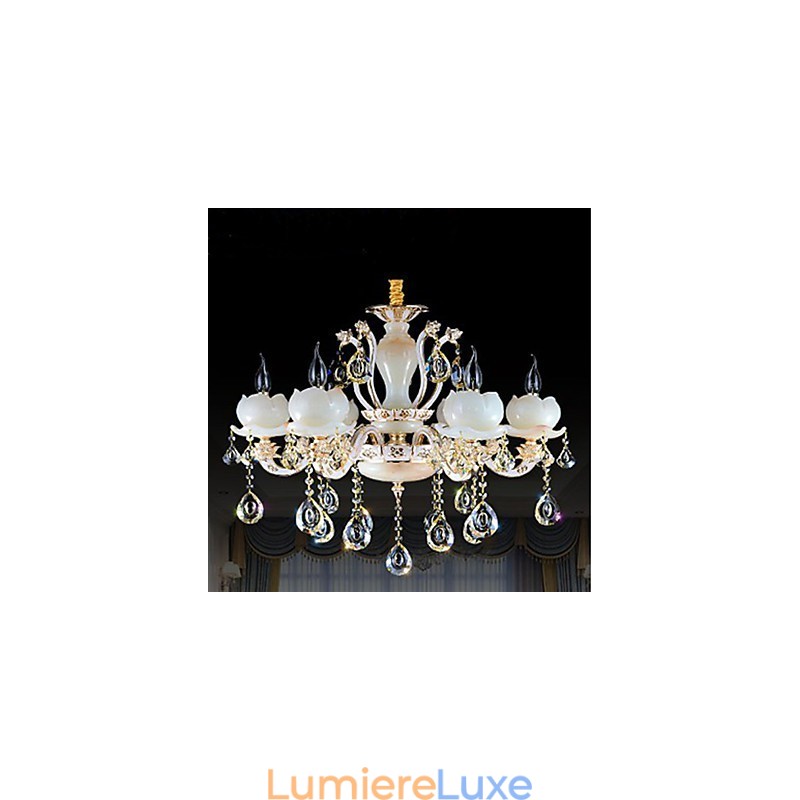 Pendentif de luxe en alliage de zinc et cristal de jade de style européen