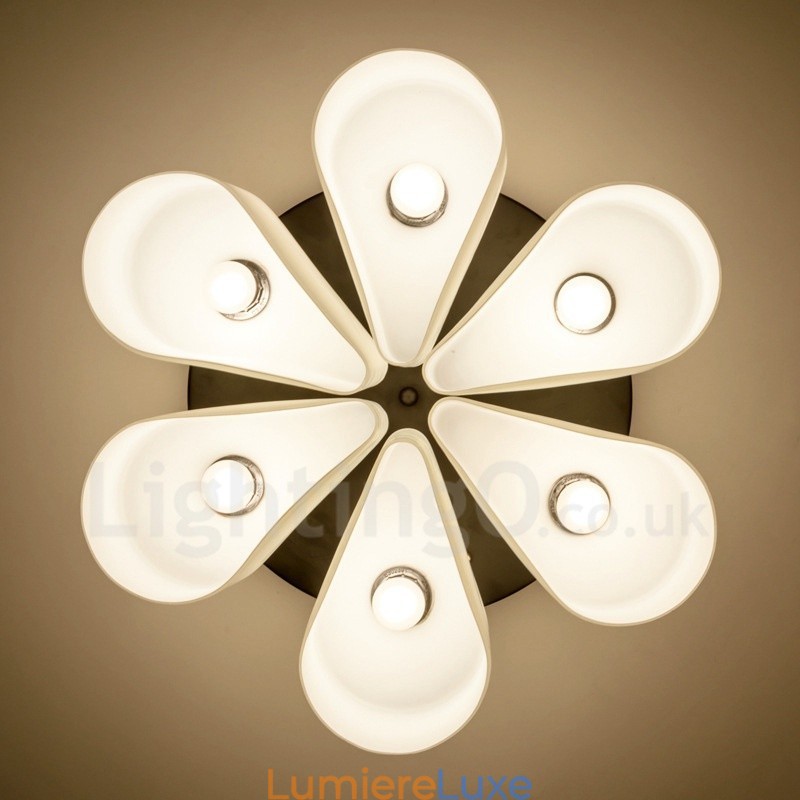 Plafonnier encastré rustique à 6 lumières