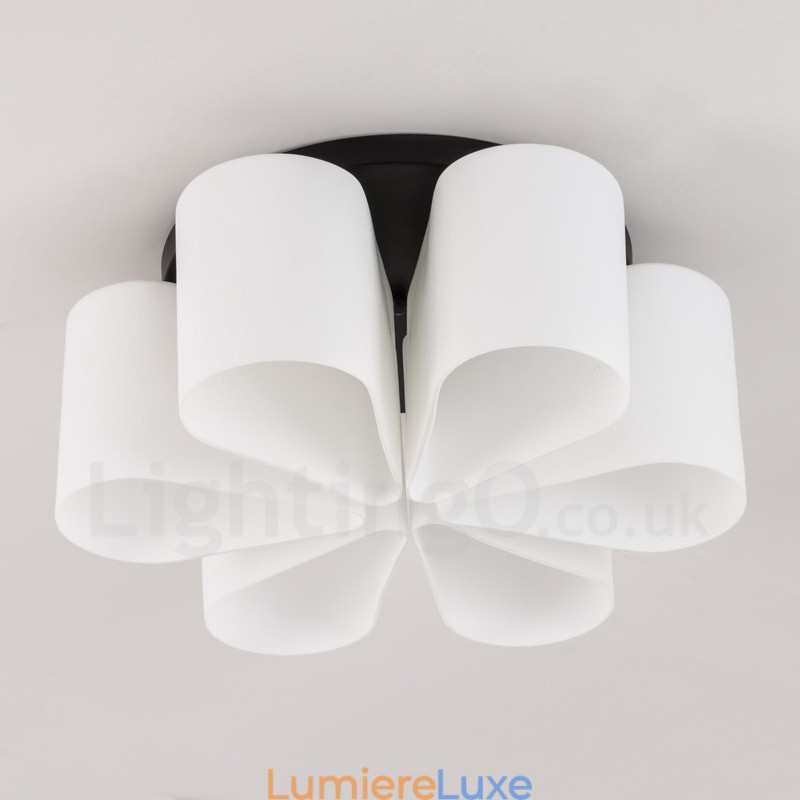 Plafonnier encastré rustique à 6 lumières
