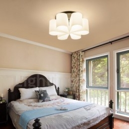Plafonnier encastré rustique à 6 lumières