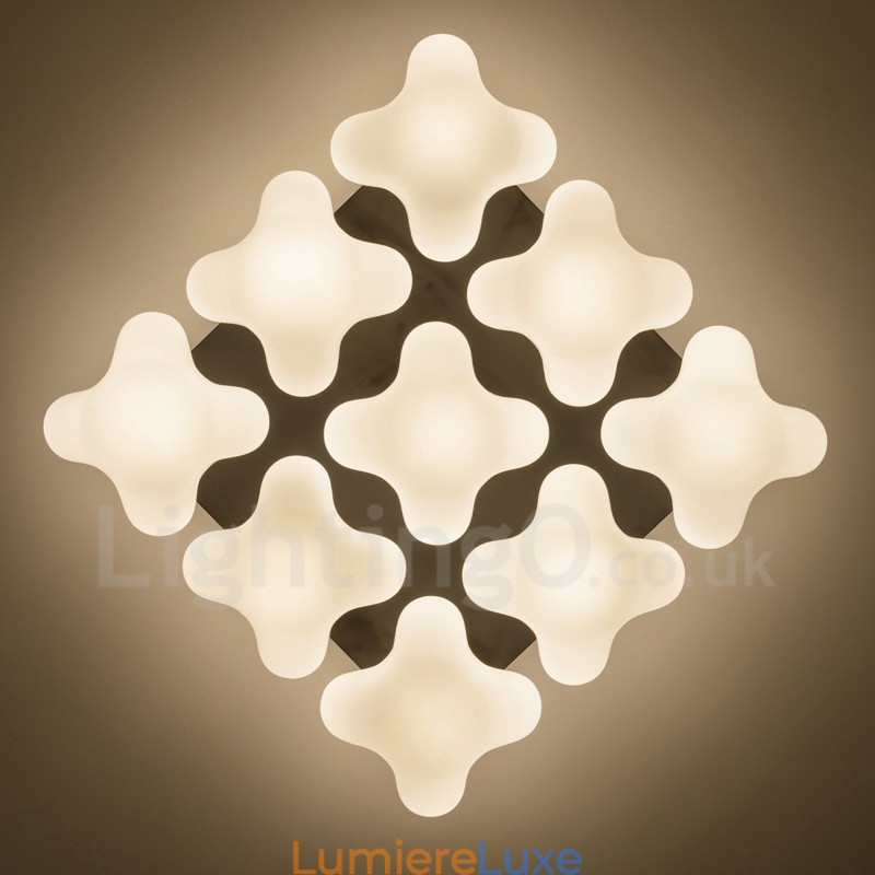 Plafonnier encastré rustique à 9 lumières