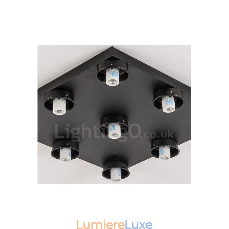 Plafonnier encastré rustique à 9 lumières