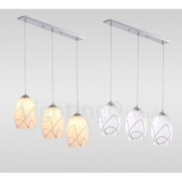 Suspension contemporaine moderne à 3 lumières en métal intégrée