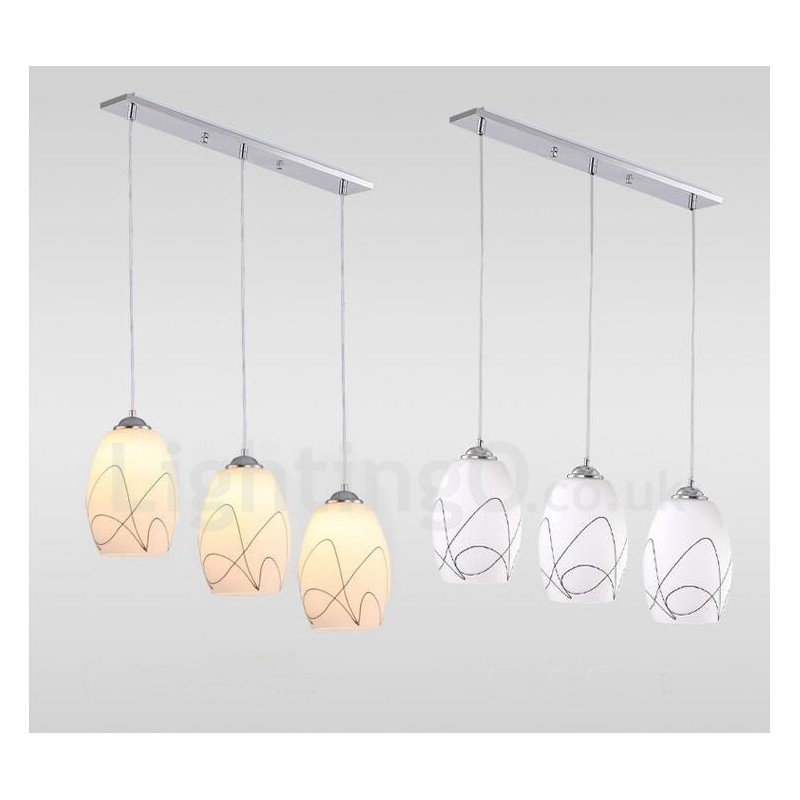 Suspension contemporaine moderne à 3 lumières en métal intégrée