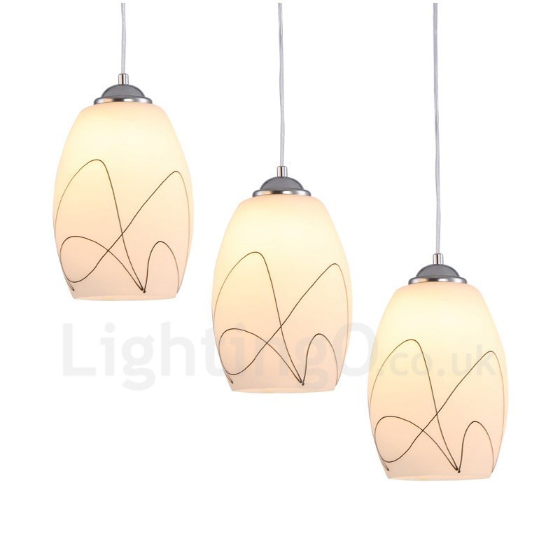 Suspension contemporaine moderne à 3 lumières en métal intégrée