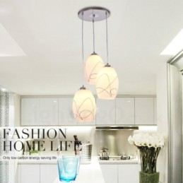Suspension contemporaine moderne à 3 lumières en métal intégrée