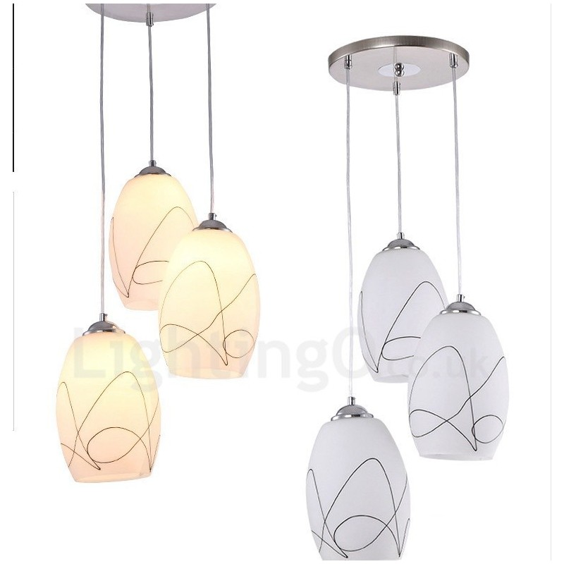Suspension contemporaine moderne à 3 lumières en métal intégrée