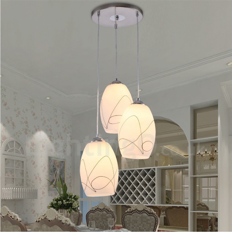 Suspension contemporaine moderne à 3 lumières en métal intégrée