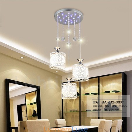 Suspension contemporaine moderne à 3 lampes en métal à incandescence Suspension contemporaine moderne à 3 lampes en métal à incandescence